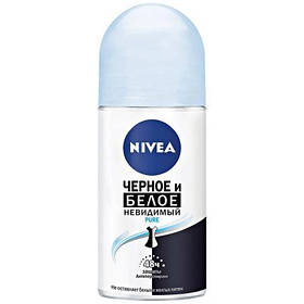 Дезодорант кульковий Nivea Pure Невидимий захист для чорного та білого 50 мл