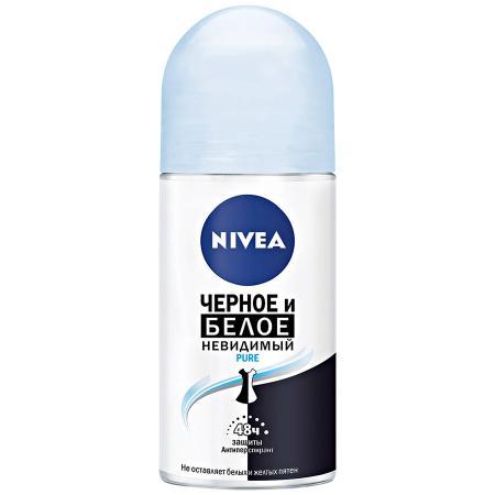 Дезодорант шариковый Nivea Pure Невидимая защита для черного и белого 50 мл - фото 1 - id-p1208628598