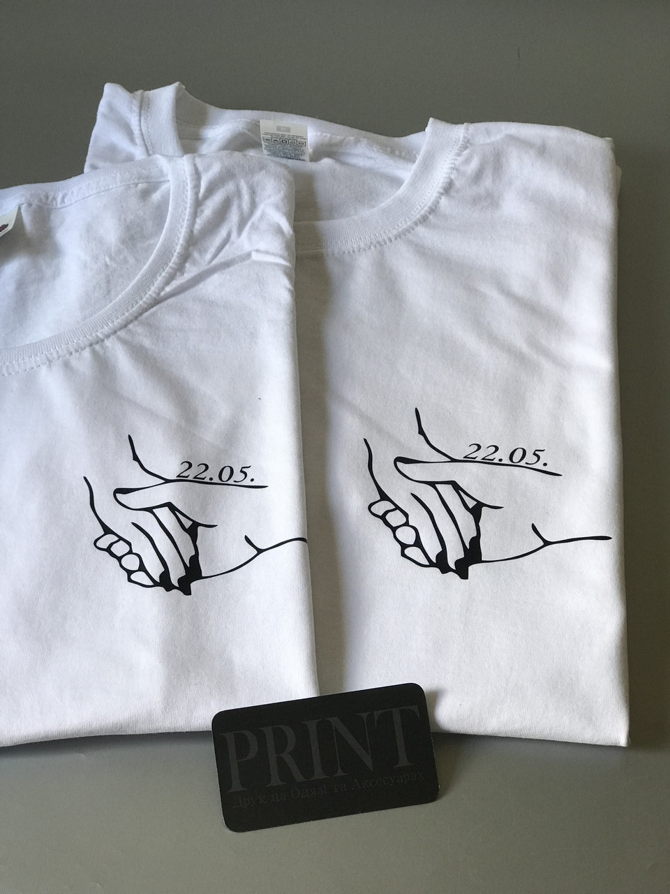 Парні футболки для закоханих хлопця і дівчини - Пропозиції руки та серця з датою річини