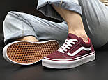 Чоловічі і жіночі кеди Vans old school бордові Ванс. Живе фото. топ (ванс олд скул, vans old skool), фото 2