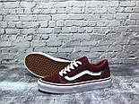 Чоловічі і жіночі кеди Vans old school бордові Ванс. Живе фото. топ (ванс олд скул, vans old skool), фото 4