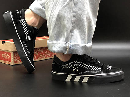 Off white x vans old skool custom black outlet