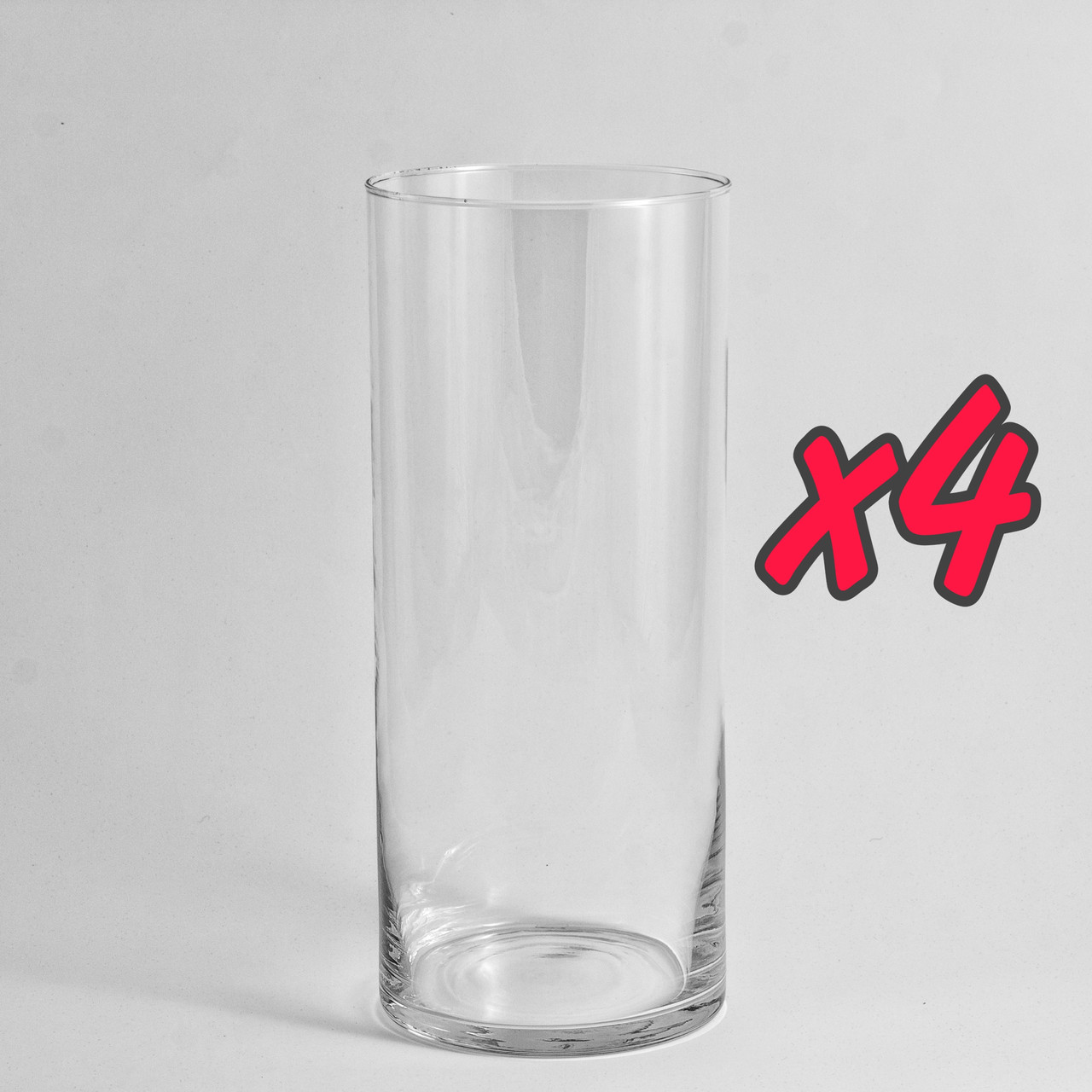 Набір прозорих ваз "Циліндр" h 315 d 120 мм. Набір 4 Ваза прозора "Циліндр" h 315 d 12. Набір 4 шт, фото 1