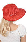Капелюх із натуральної соломи червоний, фото 2