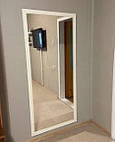 Велике настінне дзеркало в повний зріст 180x80 см в білій рамі МДФ, фото 8