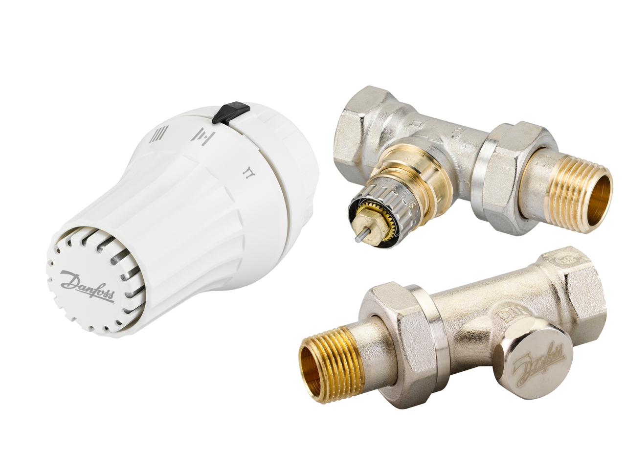 Комплект для під'єднання радіаторів потрійної RAE+RA-N+RLV-S 1/2" прямий із переднастроюванням Danfoss