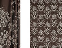 Портьерная ткань для штор Жаккард цвета венге с рисунком (Respect HM 16157-18/280 PJac)