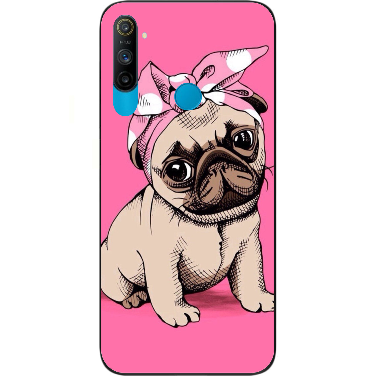 Чохол з картинкою силіконовий для Realme C3 Мопсик