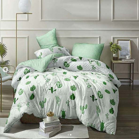 Півтораспальний постільний комплект -  Кактус  зелений компанія