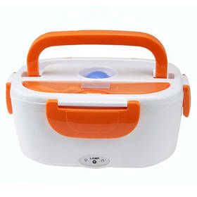 Ланчбокс Lunch Box w-13 12V | Контейнер ланчбокс з підігрівом White Orange