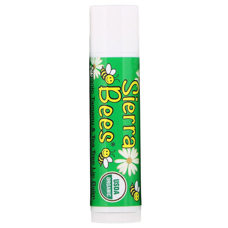 Органічний бальзам для губ Sierra Bees "Tamanu & Tea Tree Lip Balm" олія таману та чайного дерева (4.25 г)