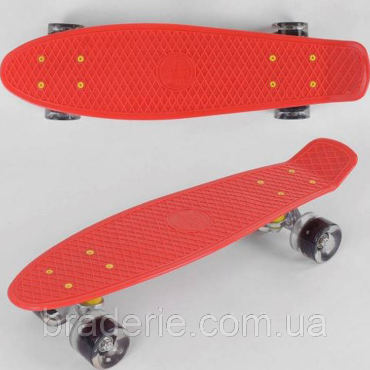 Дитячий скейт Best Board Пені борд з підсвічуванням коліс (червоний)