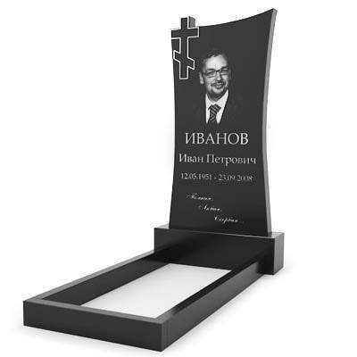 Пам'ятник на могилу із граніту (120*60*8) Р-33, фото 1