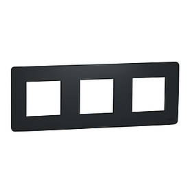 Рамка 3-постова антрацит New Unica Studio