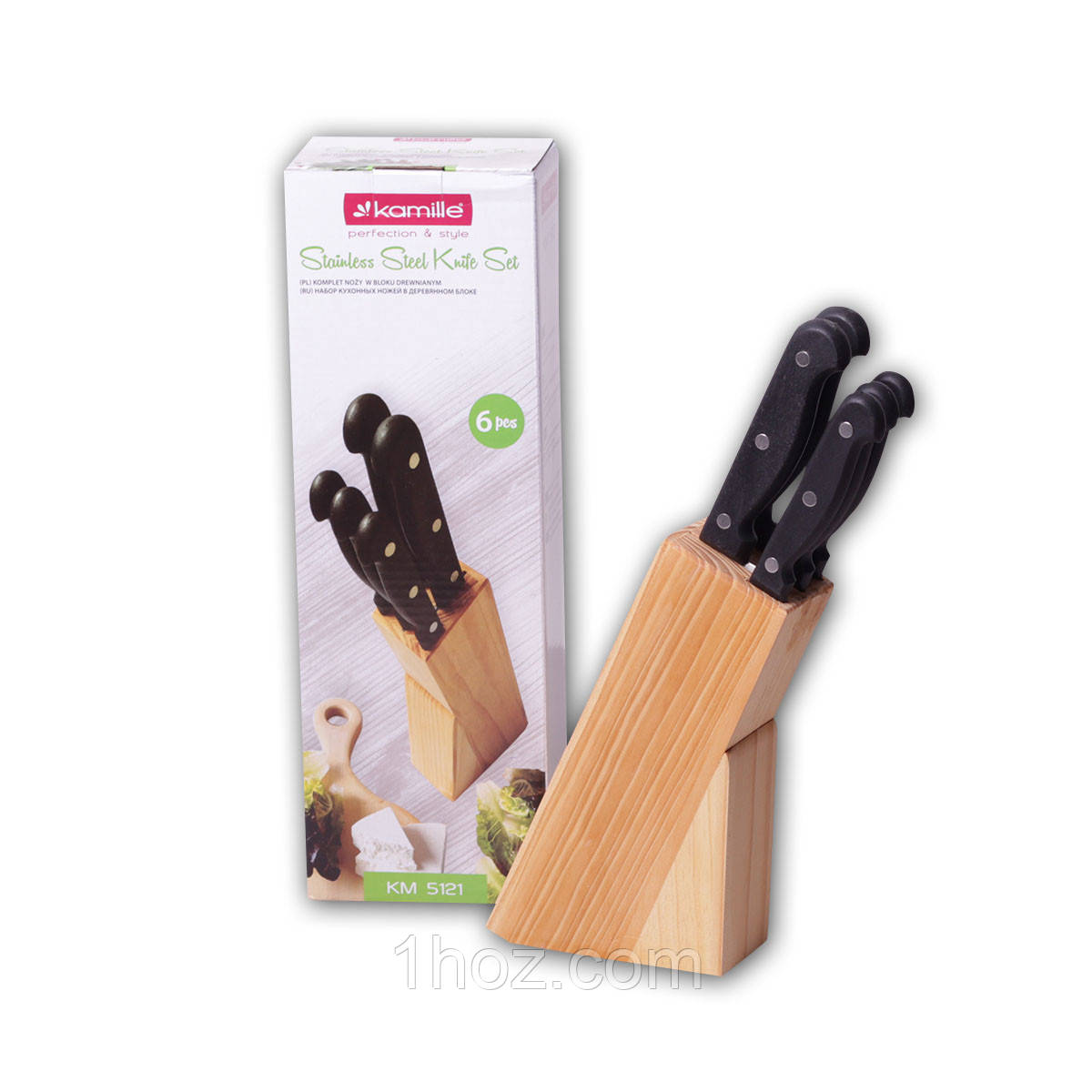 Набір ножів Kamille KM-5121 6 предметів Комплект ножів з нержавіючої сталі Ножі обробні, фото 1