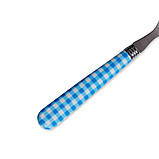 Набір столових приладів Kamille Синій 24 предмета з нержавіючої сталі з пластиковими ручками і підставкою, фото 8