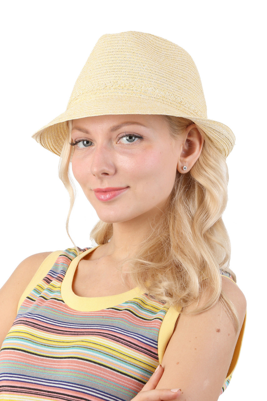 Капелюх трилбі унісекс жовтий, фото 1