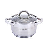 Набір посуду з нержавіючої сталі Kamille KM-5634S 12 предметів 1.8л 2.5л 3.8л 5.8л Каструлі з нержавійки, фото 4