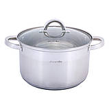 Набір посуду з нержавіючої сталі Kamille KM-5634S 12 предметів 1.8л 2.5л 3.8л 5.8л Каструлі з нержавійки, фото 5