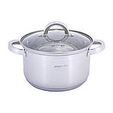 Набір посуду з нержавіючої сталі Kamille KM-5634S 12 предметів 1.8л 2.5л 3.8л 5.8л Каструлі з нержавійки, фото 9