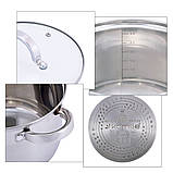 Набір каструль Kamille KM-5640S 12 предметів Каструлі з нержавіючої сталі Каструля з кришкою, фото 5