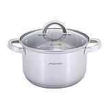 Набір каструль Kamille KM-5640S 12 предметів Каструлі з нержавіючої сталі Каструля з кришкою, фото 7