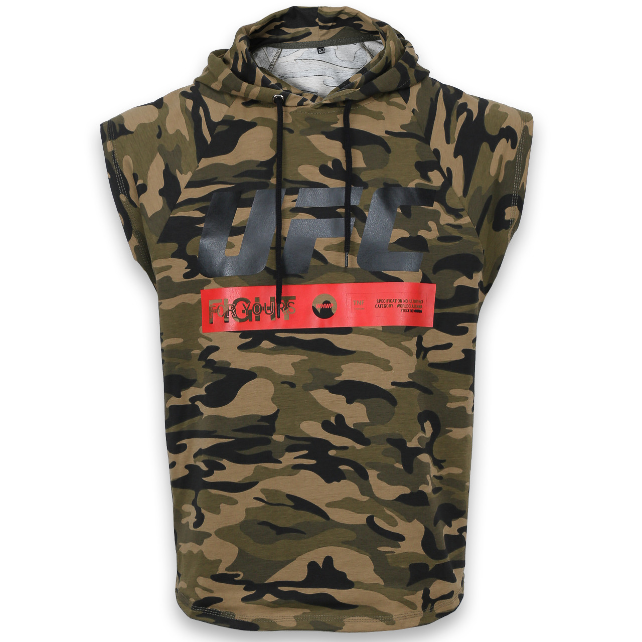 Футболка спортивна тим камуфляж UFC "FIGHT" б/рук з кап Ф-302 ДО-4 XL(Р) 20-919-020, фото 1