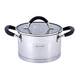 Набір каструль з нержавіючої сталі Kamille KM-5751 4 предмети 2.0л 2.7л Комплект каструль Каструля з кришкою, фото 2