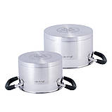 Набір каструль з нержавіючої сталі Kamille KM-5751 4 предмети 2.0л 2.7л Комплект каструль Каструля з кришкою, фото 7