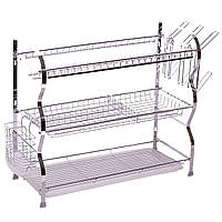 Сушарка для посуду Kamille триярусна 68х48х26см KM-0912