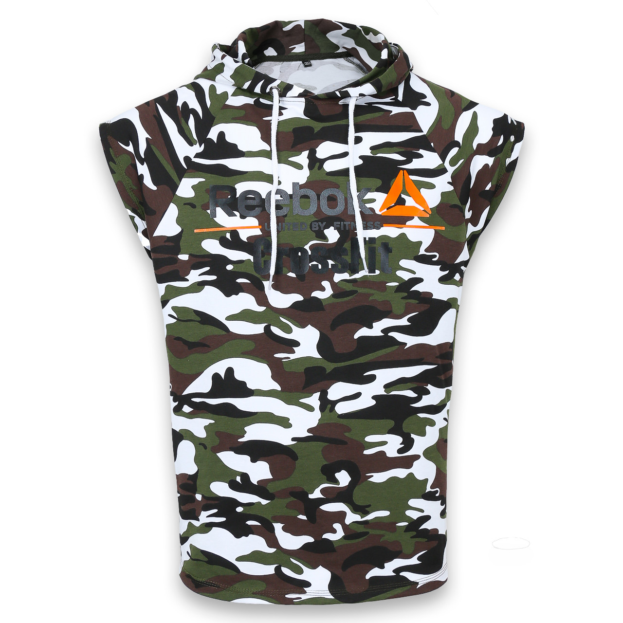 Футболка спортивная зеленый камуфляж REEBOK б/рук с кап Ф-302 K-5 L(Р) 20-918-020, фото 1