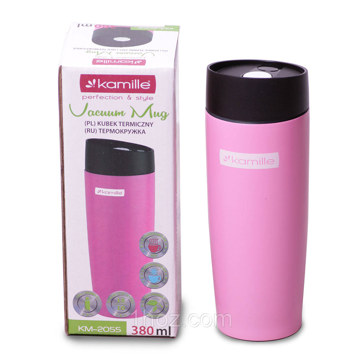 Термокружка Kamille 380мл з нержавіючої сталі KM-2055, фото 1