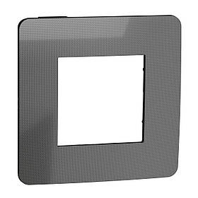 Рамка 1-пост нікель / антрацит New Unica Studio Metal