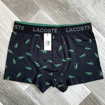 Труси чоловічі боксери бавовна Lacoste 02, чорні, розмір L (46-48), 09201