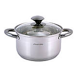 Набір каструль Kamille з нержавіючої сталі 4 предмета для індукції і газу (1.5 л, 3.0 л) KM-4925, фото 2