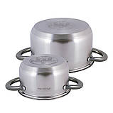 Набір каструль Kamille з нержавіючої сталі 4 предмета для індукції і газу (1.5 л, 3.0 л) KM-4925, фото 5