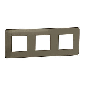 Рамка 3-постова бронза / бежевий New Unica Studio Metal