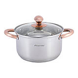 Набір каструль з нержавіючої сталі Kamille KM-4935 4 предмети Комплект каструль з кришкою Каструлі для дому, фото 4