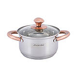 Набір каструль з нержавіючої сталі Kamille KM-4936 6 предметів Каструлі для індукції та газової плити, фото 4