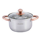 Набір каструль з нержавіючої сталі Kamille KM-4936 6 предметів Каструлі для індукції та газової плити, фото 5