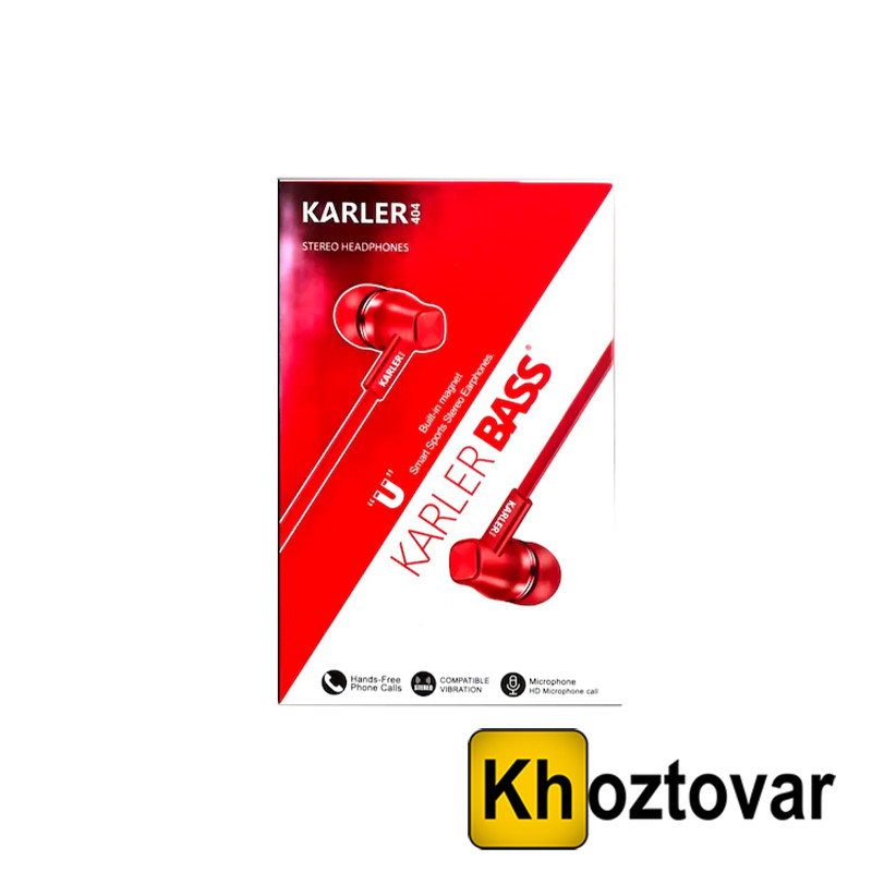 Вакуумні навушники з мікрофоном Karler KR-404, фото 1