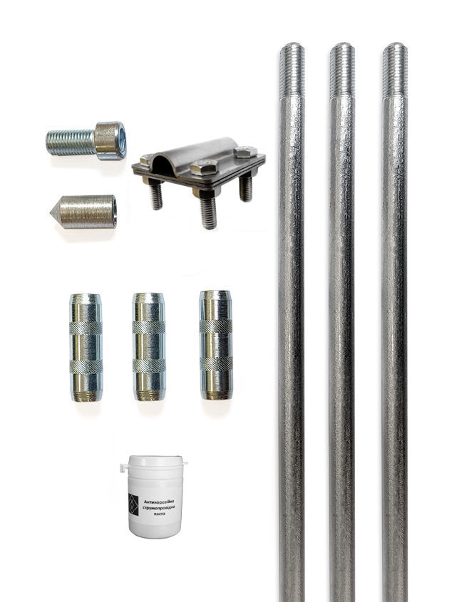 Комплект заземлення 4,5 м Громовик 40/451 ОС/Ni