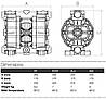 Пневматичний мембранний насос BOA Q70 AISI316+PTFE, фото 3