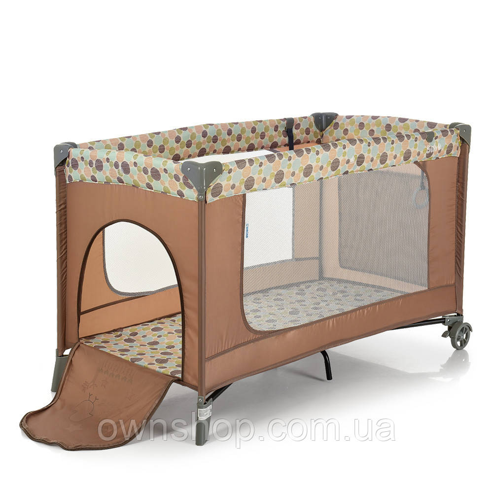 Манеж-ліжечко для малюків ME 1016 SAFE BEIGE BUBBLES, фото 1