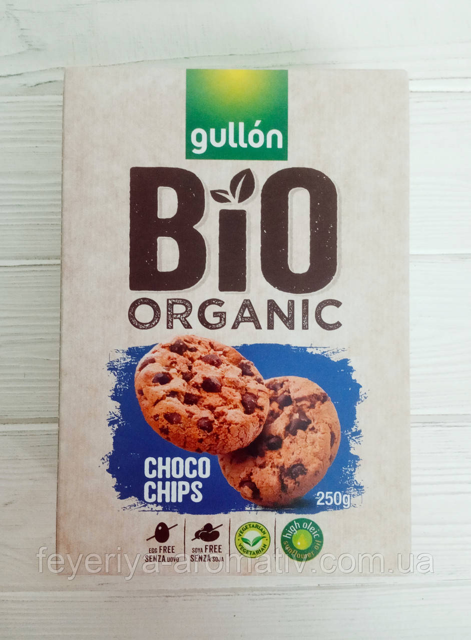Печиво Gullon Bio Organic (Іспанія) Choco chips з шоколадною крихтою 250гр