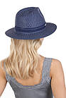 Жіночий капелюх федора синя, фото 2