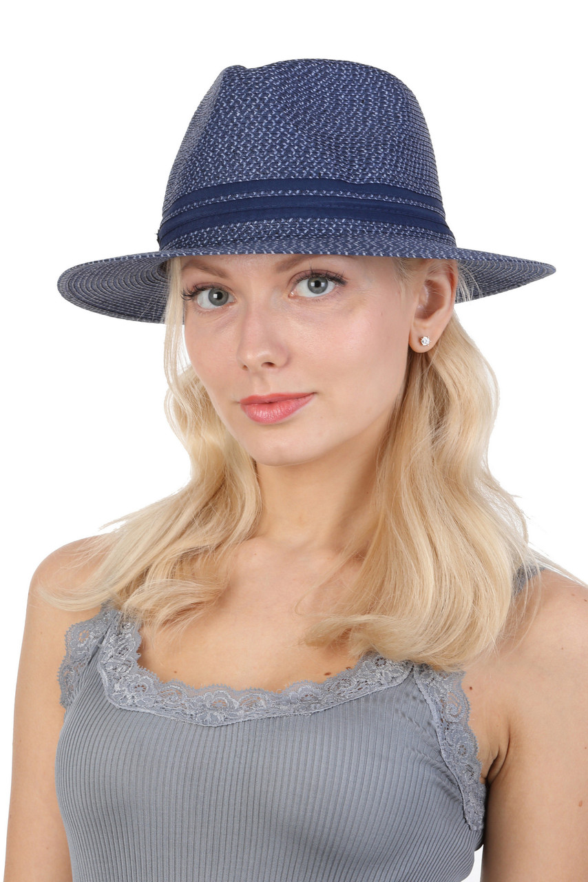 Жіночий капелюх федора синя, фото 1