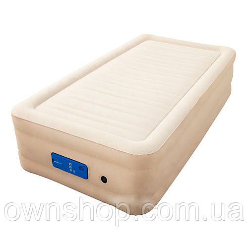 Велюрове односпальне ліжко-матрац 191*97*43 см BESTWAY 69030 з вбудованим електронасосом