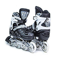 Розсувні ролики SCALE SPORTS LF 905 BLACK, світне колесо, 34-37