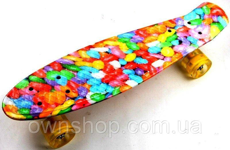 Пенніборд "Caramel" дека 22", світні колеса., фото 1
